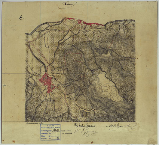 (N:13558) VESUVIO E DINTORNI - FOGLIO 6 LAURO. (CA006600) Carte e stampe antiche: riproduzione a colori su carta (formato A3)