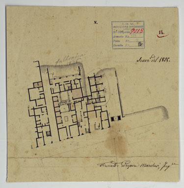 (N:15728) Scavi di Pompei - Foglio 14 (CA006773) Carte e stampe antiche: riproduzione a colori su carta (formato A3)