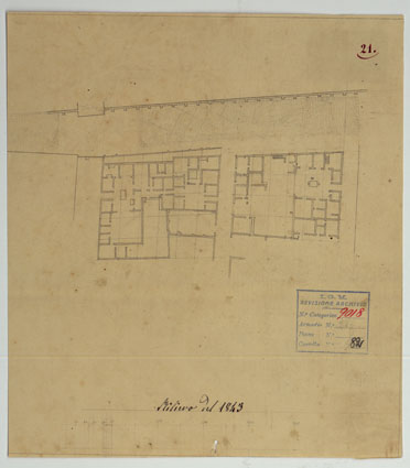 (N:15737) Scavi di Pompei - Foglio 21 (CA006781) Carte e stampe antiche: riproduzione a colori su carta (formato A3)
