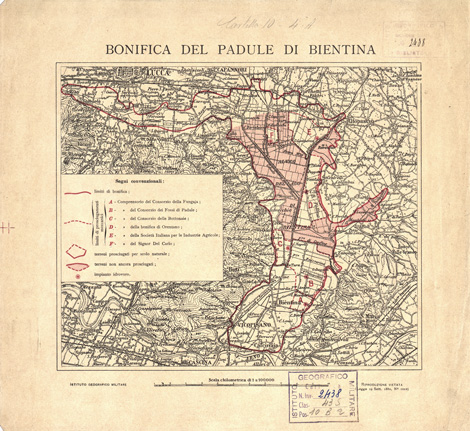 (N:418) BONIFICA DEL PADULE DI BIENTINA (B0000373) Carte e stampe antiche: riproduzione a colori su carta (formato A4)