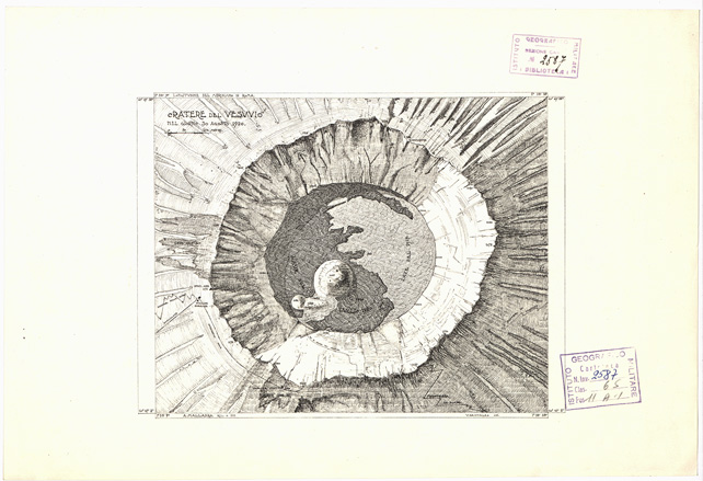(N:9274) I. CRATERE DEL VESUVIO NEL GIORNO 30 AGOSTO 1920 (B0002077) Carte e stampe antiche: riproduzione a colori su carta (formato A4)