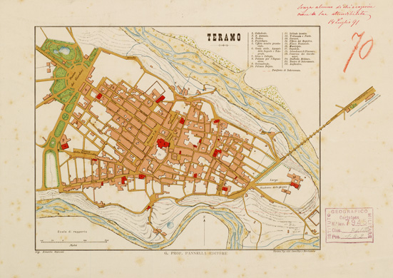 (N:16444) TERAMO (B0006766) Carte e stampe antiche: riproduzione a colori su carta (formato A4)