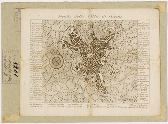 (N:13747) PIANTA DELLA CITTA' DI SIENA (B0006790) Carte e stampe antiche: riproduzione a colori su carta (formato A4)