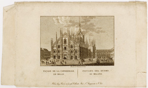 (N:13110) PANORAMA DE MILAN DESSINE SUR LE DOME DAPRES CELUI PUBLIE PAR HENRY KELLER. MILAN CHEZ PIERRE ET JOSEPH VALLARDI (s. d.). (B0007128) Carte e stampe antiche: riproduzione a colori su carta (formato A4)