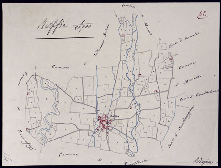 (N:14028) TERRITORIO COMPRESO TRA RACCONIGI, MORETTA, SAVIGLIANO, ALESSANDRIA ED IVREA - RUFFIA. (CA001901) Carte e stampe antiche: riproduzione a colori su carta (formato A4)
