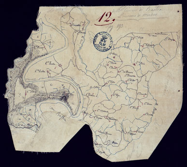 (N:6492) DODICI MINUTE DI CAMPAGNA, ALLA SCALA DI 1/20.000 DI PARTE DEL TERRITORIO COMPRESO FRA IL TORRENTE MELLEA E IL FIUME TANARO NELLA PROVINCIA DI CUNEO -  FOGLIO 12 MONDOVI'. (CA001926) Carte e stampe antiche: riproduzione a colori su carta (formato A4)