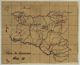 (N:24844) ELEMENTI PER LA FORMAZIONE DI UNA CARTA DELLA TOSCANA ALLA SCALA DI 1:28.800 - LIVORNO. (CA005620) Carte e stampe antiche: riproduzione a colori su carta (formato A4)