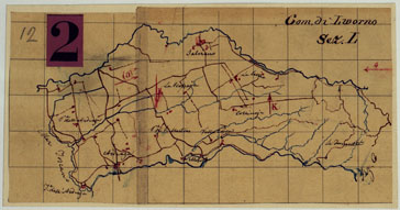 (N:24849) ELEMENTI PER LA FORMAZIONE DI UNA CARTA DELLA TOSCANA ALLA SCALA DI 1:28.800 - LIVORNO. (CA005625) Carte e stampe antiche: riproduzione a colori su carta (formato A4)