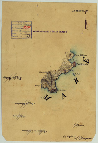 (N:24866) ORBETELLO E DINTORNI - DISEGNO 2 (CA005690) Carte e stampe antiche: riproduzione a colori su carta (formato A4)