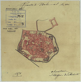(N:13537) VESUVIO E DINTORNI - FOGLIO 13 PIANTA DELLA CITTA' DI NOLA. (CA006557) Carte e stampe antiche: riproduzione a colori su carta (formato A4)
