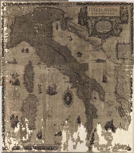 (N:409) ITALIA NUOVA DI GIO. ANTONIO MAGINI (B0012825, B0012826, B0012827, B0012828, B12825-28) Carte e stampe antiche: riproduzione digitale a 150 DPI