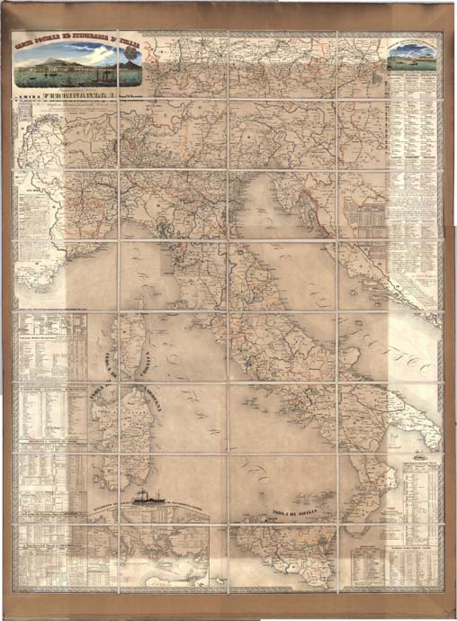 (N:9444) CARTA POSTALE ED ITINERARIA D'ITALIA RISPETTOSSIMAMENTE DEDICATA A S.M.I.R.A. FERDINANDO I. IMP.RE D'AUSTRIA RE D'UNGHERIA BOEMIA LOMBARDIA VENEZIA ECC.ECC. DAL DEVOTISSIMO E FEDELISSIMO SUDDITO ANTONIO FEDERIOCO BOTTE I.R. CONSIGLIERE... (B0012891, B0012892, B0012893, B0012894, B12891-4) Carte e stampe antiche: riproduzione digitale a 150 DPI