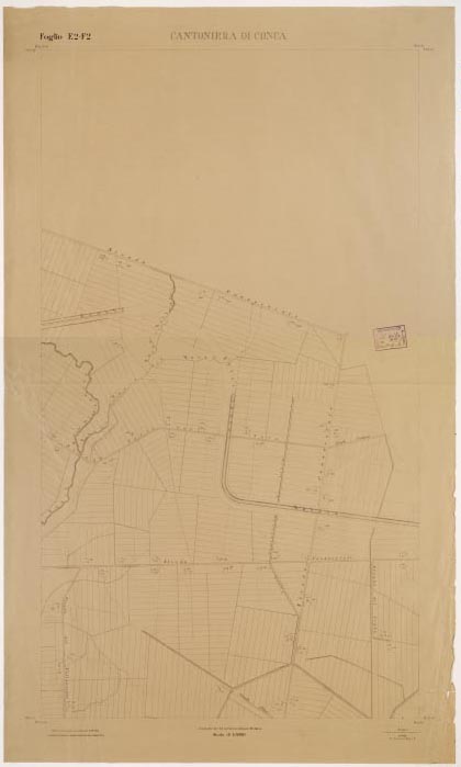 (N:15255) RILIEVO DELLA ZONA DI LITTORIA COL METODO NISTRI - Foglio E2-F2 - Cantoniera di Conca (B0002575, B0002576, B2575-76) Carte e stampe antiche: riproduzione digitale a 150 DPI