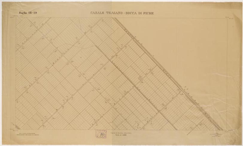 (N:15289) RILIEVO DELLA ZONA DI LITTORIA COL METODO NISTRI - Foglio I8-I9 - Casale Traiano-Bocca di Fiume (B0002604, B0002605, B2604-05) Carte e stampe antiche: riproduzione digitale a 150 DPI