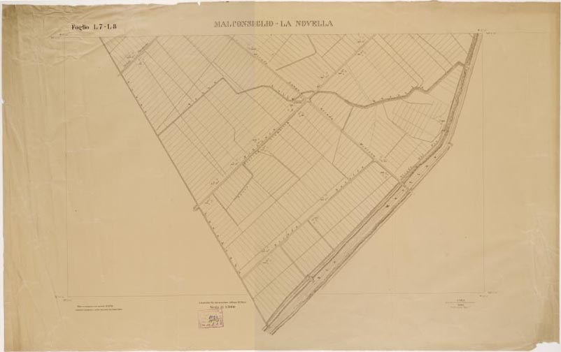 (N:15300) RILIEVO DELLA ZONA DI LITTORIA COL METODO NISTRI - Foglio L7-L8 - Malconsiglio-La Novella (B0002610, B0002611, B2610-11) Carte e stampe antiche: riproduzione digitale a 150 DPI