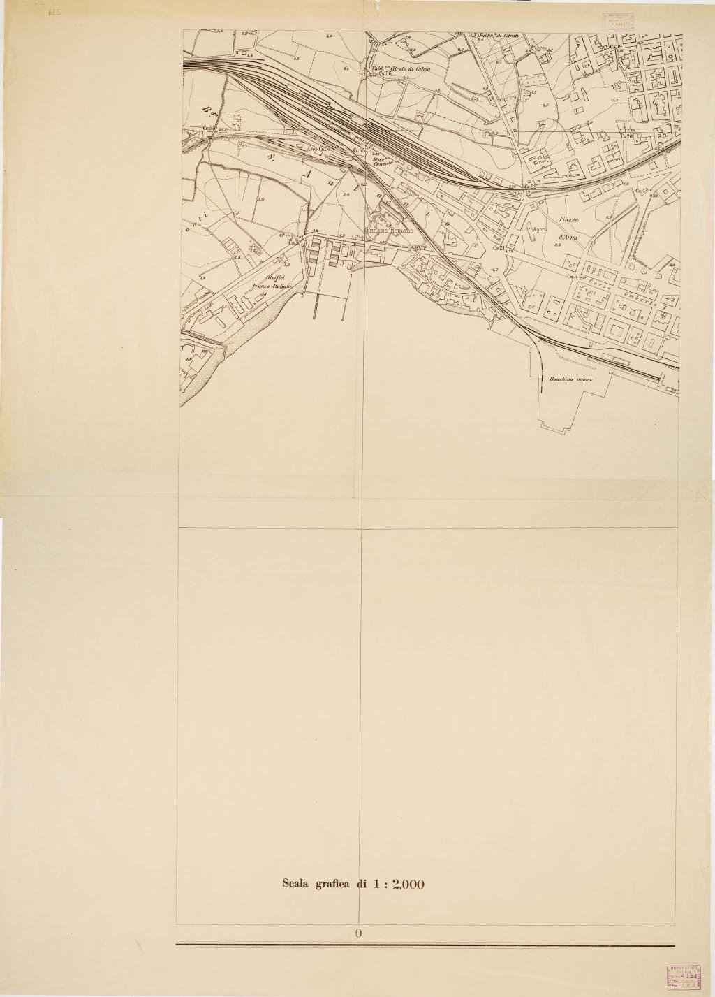 (N:13758) PIANTA DELLA CITTA' DI SIRACUSA - Foglio 5 (B0006609, B0006610, B6609-10) Carte e stampe antiche: riproduzione digitale a 150 DPI