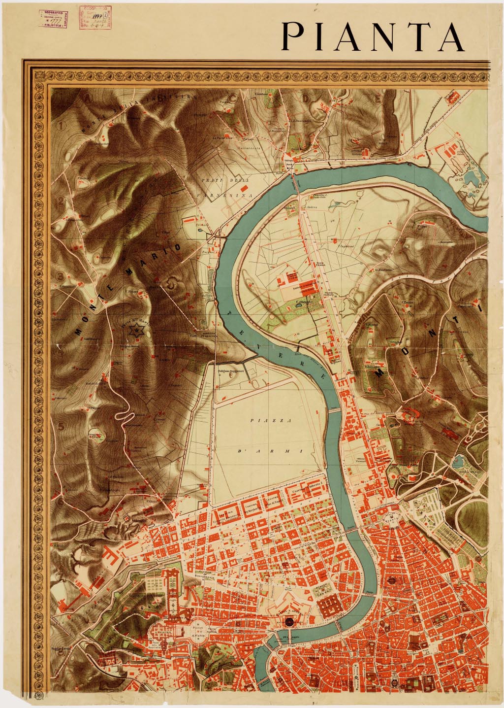 (N:13913) PIANTA DI ROMA ISTITUTO GEOGRAFICO DE AGOSTINI, 1910 - Foglio 1 (B0007135, B0007136, B7135-36) Carte e stampe antiche: riproduzione digitale a 150 DPI