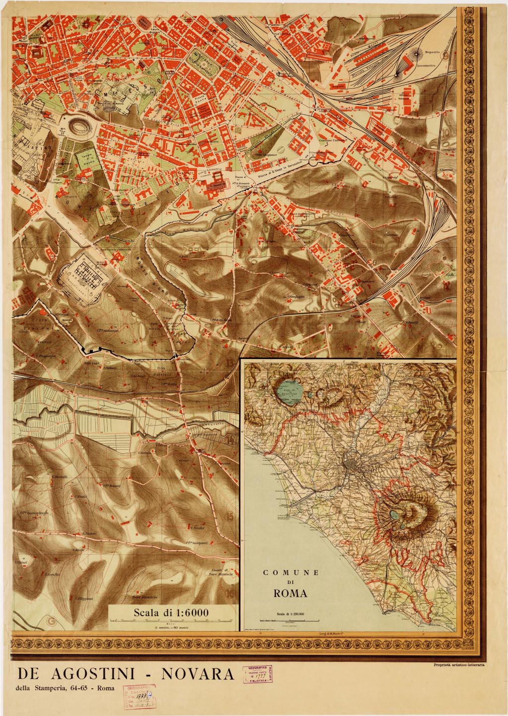 (N:13919) PIANTA DI ROMA ISTITUTO GEOGRAFICO DE AGOSTINI, 1910 - Foglio 4 (B0007141, B0007142, B7141-42) Carte e stampe antiche: riproduzione digitale a 150 DPI