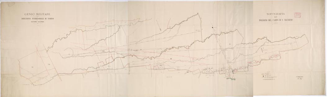 (N:13106) TOPOGRAFIA DEL POLIGONO DEL CAMPO DI S. MAURIZIO (B0002154, B0002155, B0002156, B2154-56) Carte e stampe antiche: riproduzione digitale a 300 DPI