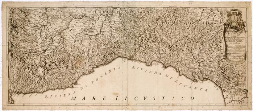 (N:11229) LA LIGURIA STATO DELLA REPUBBLICA DI GENOVA CON ALTRI SUOI STATI ADIACENTI (B0003038, B0003039, B3038-39) Carte e stampe antiche: riproduzione digitale a 300 DPI