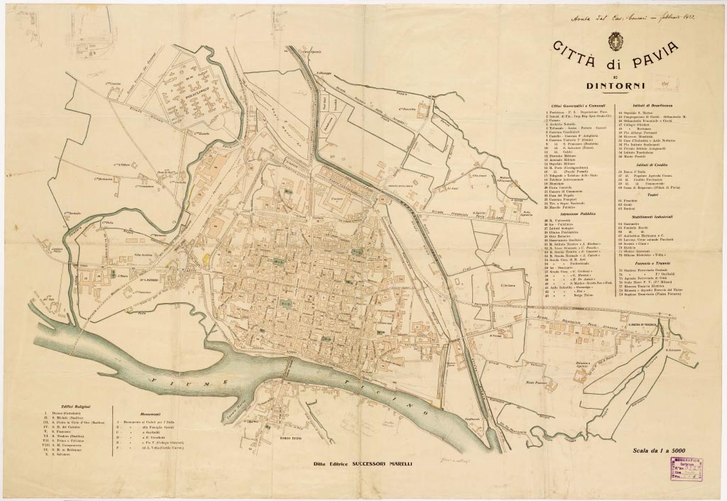 (N:8886) CITTA' DI PAVIA E DINTORNI (B0006425, B0006426, B6425-26) Carte e stampe antiche: riproduzione digitale a 300 DPI
