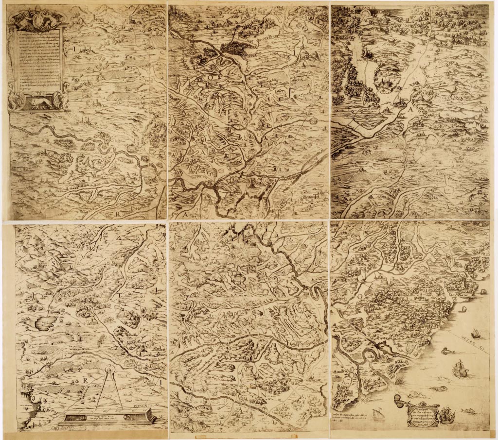 (N:11170) CAMPAGNA DI ROMA AL TEMPO DI PAOLO III (B0006485, B0006486, B6485-86) Carte e stampe antiche: riproduzione digitale a 300 DPI