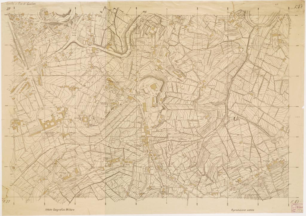 (N:13433) PIANO REGOLATORE DI AMPLIAMENTO DELLA CITTA' DI FIRENZE - Foglio 27 - Arcetri e Pian De' Giullari (B0006994, B0006995, B6994-95) Carte e stampe antiche: riproduzione digitale a 300 DPI
