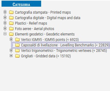 Geoprodotti - Capisaldi di livellazione (2022-1) Geoprodotti - Capisaldi di livellazione (2022-1)